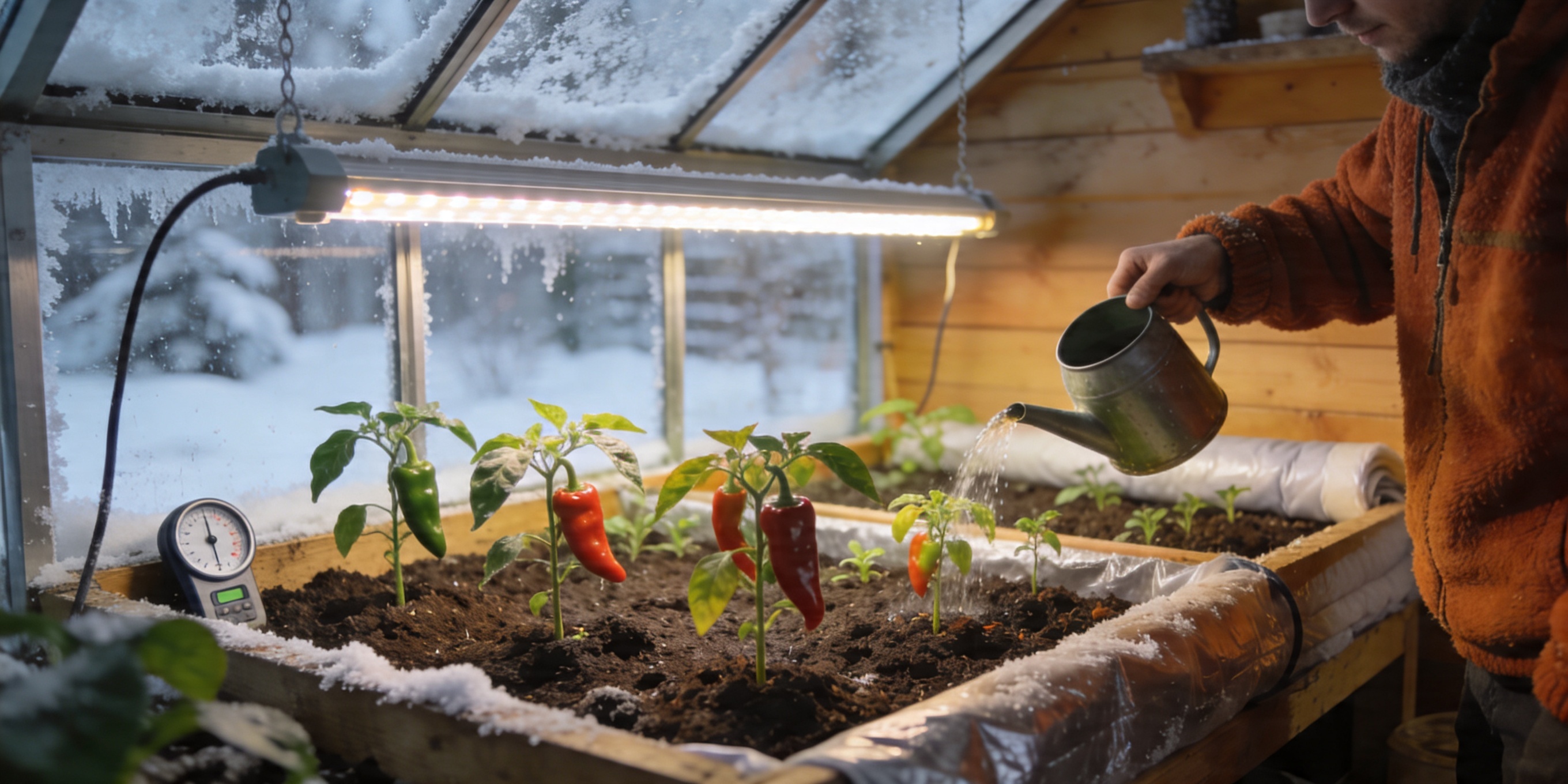 Chili pepper plant growing indoors