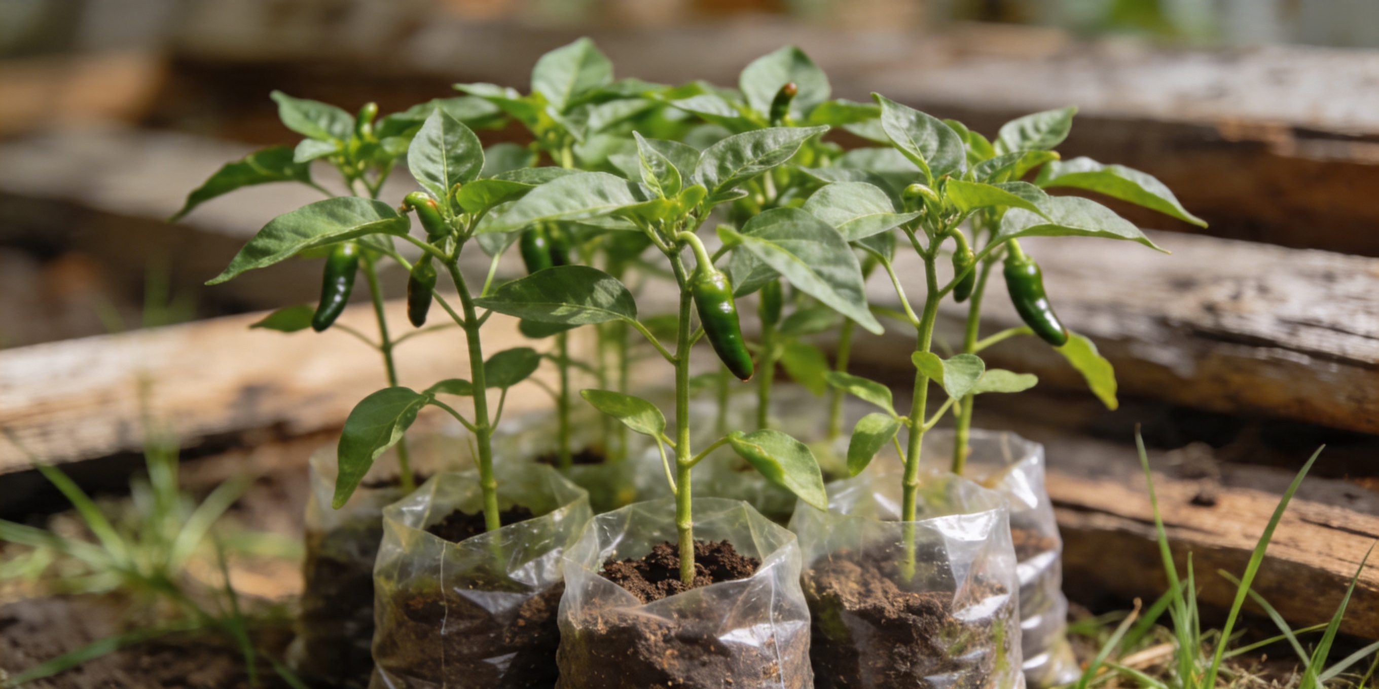 Chili Pepper plants growing from cuttings