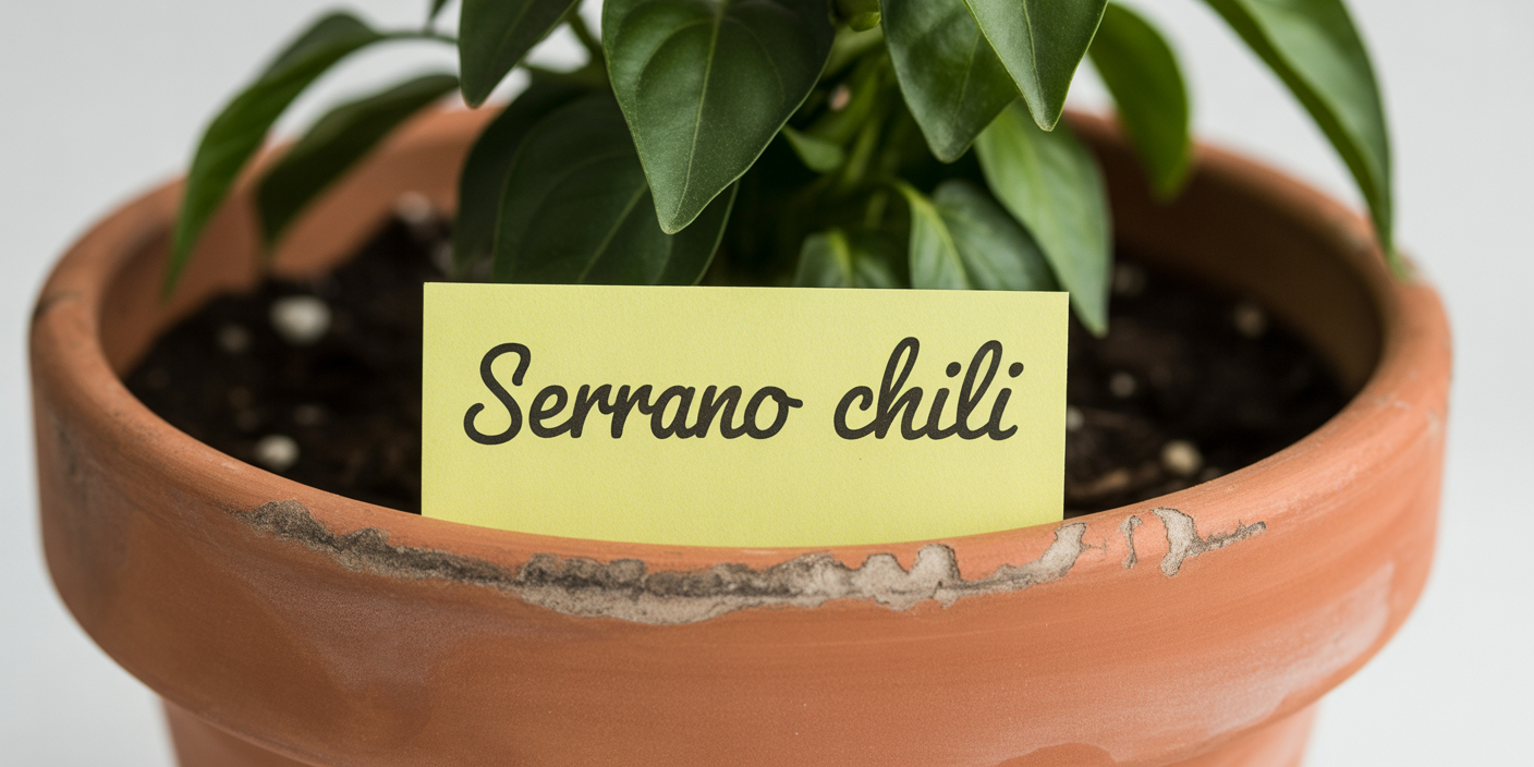 Serrano Chili seeds planted in pot